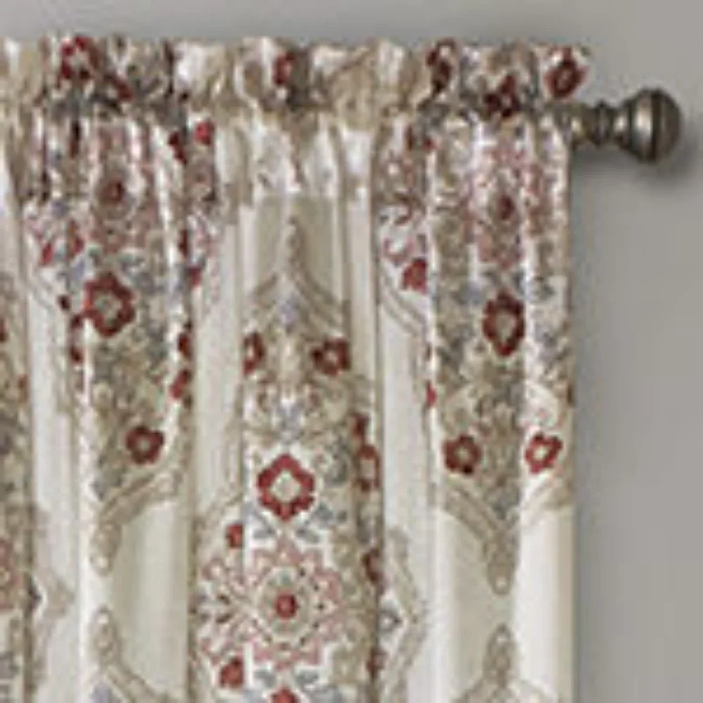 JCPenney Rod Pocket Curtain Panels Floral Medallion 2 NEW